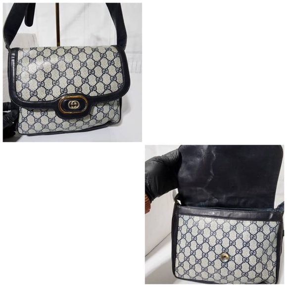 Gucci Black and Cream Monogram Shoulder Bag - Picture 4 of 16